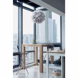 ESSENCE Lights, Fluffy Feather Lampshade 40cm Grey, Feather Light Shade Ceiling, Pendant, Table and Floor lamp, Suitable for Living Room, Decoration