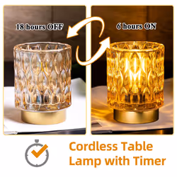 Premier Battery Operated Lamp, Bedside Lamps Set of 2 Timer, Cordless Table Lamp, Mini Battery Operated Lights, Decorative Table Lamps for Bedroom