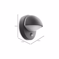 Philips myGarden June Outdoor Wall Light with Motion Sensor 12 W Bulb Not Included Anthracite