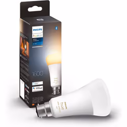Philips Hue White Ambiance Single Smart Bulb LED [B22 Bayonet Cap] - 1600 Lumens (100W Equivalent). Works with Alexa, Google  ...