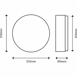 Philips LED Doris Bathroom Ceiling Light 4000K 17W IP44 [Cool White - White] for Indoor Lighting, Bathroom and Kitchen