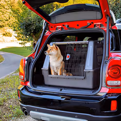 Ferplast Dog Carrier for Car ATLAS CAR 80 SCENIC Car Dog Crate, Wide ventilation grills, Dog Car Seat, Hygienic draining mat included, 82 x 51 x h 61