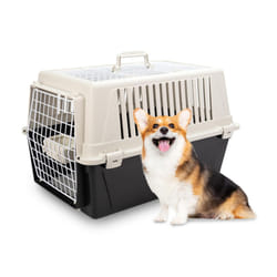 Ferplast Atlas 30 Open Dog Carrier Large Cat Carrier- Portable Dog Travel Carrier, Open Top Design, Comfortable Handle, Ideal for Medium Dogs up to 12
