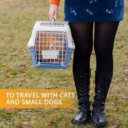 Ferplast Atlas 30 Open Dog Carrier Large Cat Carrier- Portable Dog Travel Carrier, Open Top Design, Comfortable Handle, Ideal for Medium Dogs up to 12