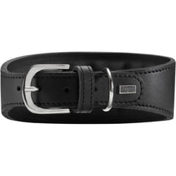 HUNTER Super Soft Leather Padded Greyhound Collar 47 (S-M) Black