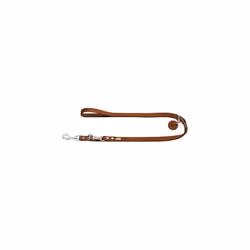 HUNTER Training leash, 16/200 Soft genuine cow leather, cognac