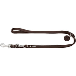 HUNTER Training leash, 13/200 Soft genuine cow leather, dark brown