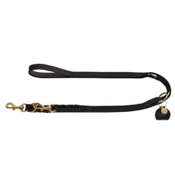HUNTER 66851 SANSIBAR SOLID Adjustable Dog Lead Braided Leather Strong Elegant 1.5 x 200 cm Black