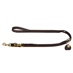 HUNTER Sansibar SOLID Adjustable Leather Braided Dog Lead Durable Elegant 1.5 x 200 cm Dark Brown