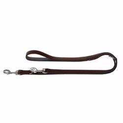 HUNTER Softie Art-Nubuk Nickel Training Lead Rope, 15 x 200 cm, Medium, Brown/Nappa Black