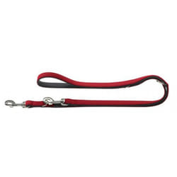 HUNTER Softie Art-Nubuk Nickel Training Lead Rope, 15 x 200 cm, Medium, Red/Nappa Black