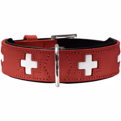 HUNTER Collar Swiss 70 Organic Leather, 56.0-63.5 cm, Red/Black
