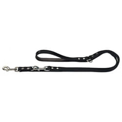 HUNTER Nickel-Plated Split-Leather Basic Training Lead Rope, 13 x 200 cm, Medium, Black/Nappa Black