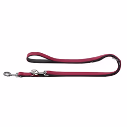 HUNTER Softie Art-Nubuk Nickel Training Lead Rope, 20 x 200 cm, Large, Raspberry/Nappa Black/Pink