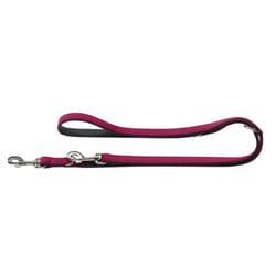 HUNTER Softie Art-Nubuk Nickel Training Lead Rope, 20 x 200 cm, Large, Raspberry/Nappa Black/Pink
