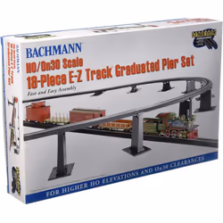 Bachmann 44595 Trains 18 PC Graduated PIER Set-for Use with HO or On30 Scale E-Z Track, White, M