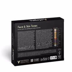 Vallejo Model Color Face Skin Colours Acrylic Paint Set - Assorted Colours (Pack of 16), 17 ml, Brown