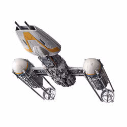 Revell (Bandai Original 01209 Star Wars Y-Wing Starfighter 1:72 Scale Unbuilt/Pre-Coloured/Clip-Together (Non-Glue) Plastic Model Kit with Display