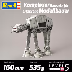 Revell (Bandai original) 01205 Star Wars AT-AT (All Terrain Armored Transport) 1:144 Scale Unbuilt/Pre-coloured/Clip-Together (Non-Glue) Articulated