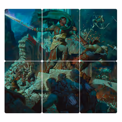 Magic: The Gathering The Lord of the Rings: Tales of Middle-earth Scene Box - Aragorn at Helm?s Deep (6 Scene Cards, 6 Art Cards, 3 Set Boosters +