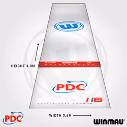 WINMAU Clearzone PVC Darts Mat with Integrated Oche Line