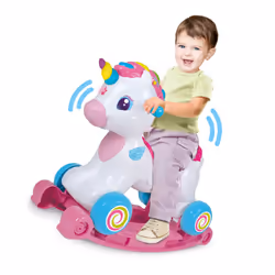 Clementoni- Magical Unicorn Rocker: Ride-On, Sounds, Learning & Lights! (12+ Months)