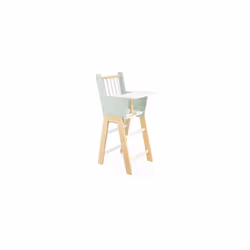 Janod - Zen FSC Wood Highchair - Pretend Play Toy - Accessory for Dolls up to 42 cm - 3 Years +, J05901,Water Green/White