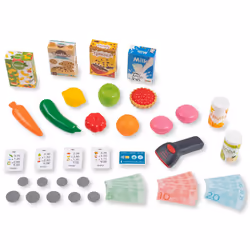 Smoby - Supermarket, Children's Shopping Trolley Included, Mechanical Scale, Electronic Functions and 42 Accessories for a full shopping experience,