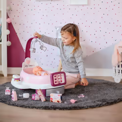 Smoby - Baby Nurse - Electronic Nursery - for Dolls and Dolls - 24 Accessories + 1 Doll Pee Function - 220347, Pink