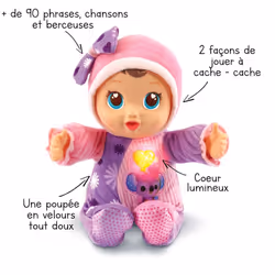 VTech - Little Love - Emma Play with Hide and Seek - Interactive Doll / 1-6 Years - FR Version