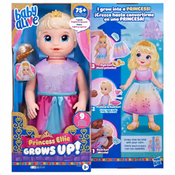 Baby Alive Princess Ellie Grows Up! Interactive Baby Doll with Accessories, Talking Baby Dolls, Toys for 3 Year Old Girls and Boys and Up, Blonde