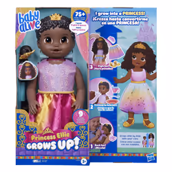 Baby Alive Princess Ellie Grows Up! Black Hair Doll, Interactive Baby Doll with Accessories, Talking Baby Dolls, Toys for 3 Y ...