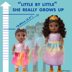 Baby Alive Princess Ellie Grows Up! Black Hair Doll, Interactive Baby Doll with Accessories, Talking Baby Dolls, Toys for 3 Year Old Girls and Boys