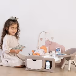 Smoby BABY NURSE NURSERY 17 piece Playset - Complete space for the child to care of their baby includes Electronic baby phone with lullabies - Perfect