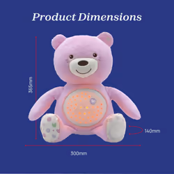 Chicco First Dreams Teddy Bear with Night Light, Pink | Projects Stars, Lighting Effects, Relaxing Music, Calming for Baby