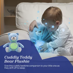 Chicco First Dreams Teddy Bear with Night Light, Blue | Projects Stars, Lighting Effects, Relaxing Music, Calming for Baby