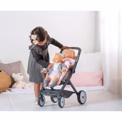 Quinny Twin Toy Pretend Play Pushchair For Dolls and Baby Dolls In Light Pink