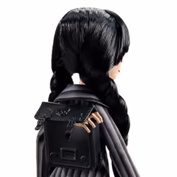 Monster High Wednesday Doll and Accessories, Wednesday Addams Collectible in Nevermore Academy Uniform with Thing and Backpack, Doll Stand, HXJ04