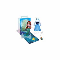 Disney Store Official Ariel Story Doll, The Little Mermaid (1989), 24.5cm/9?, With Flounder, 2 Outfits, Accessories, Colourin ...