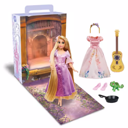 Disney Store Official Rapunzel Story Doll for Kids, Tangled, 28cm/11?, With Pascal, 2 Outfits, Accessories, Colouring & Activ ...