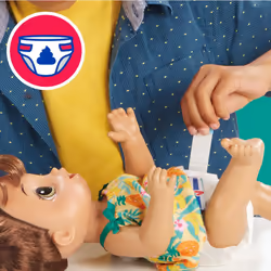 Baby Alive Magical Mixer Baby Doll Tropical Treat with Blender Accessories, Drinks, Wets, Eats, Brown Hair Toy for Children Aged 3 and Up