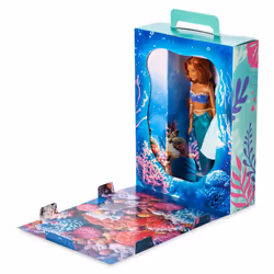 Disney Store Official Ariel Story Doll, The Little Mermaid (Live Action 2023), 24.5cm/9?, With Sebastian, 2 Outfits, Accessories, Colouring & Activity