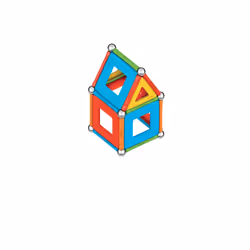 Geomag - Supercolor Magnetic Constructions for Kids, Magnetic Toy Green, Collection 100% Recycled Plastic, 78 Pieces