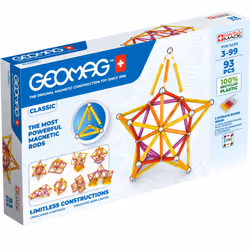 Geomag Classic - 93 Pieces - Magnetic Construction for Children - Green Collection - 100 Percent Recycled Plastic Educational ...