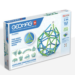 Geomag Classic - 142 Pieces- Magnetic Construction for Children - Green Collection - 100 Percent Recycled Plastic Educational Toys