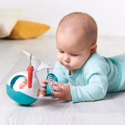 Tiny Love 2-in-1 Tummy Time Musical Mobile, 360? Rotating Baby Mobile with Music & Lights, 0+ Months, Portable Take-Along Stroller Mobile, Baby