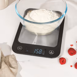 Salter Compact Digital Kitchen Scale - 5kg Capacity, Slim Design Baking & Cooking Food Scale, Stainless Steel Platform, Easy Read LCD Display, Add &