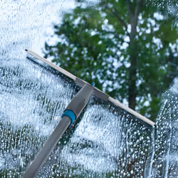 Beldray LA028693TQ Telescopic Window Cleaner - 5 Piece Window Cleaning Tools, Window Squeegee, 130cm Cleaning Pole, Microfibre Wipers, Streak Free