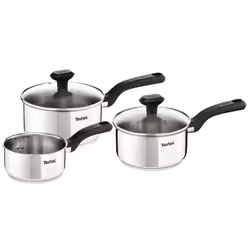 Tefal Comfort Max 3 Peice Stainless Steel Set ? Durable Cookware for Healthy Cooking, Induction Compatible, Ergonomic Stay-Co ...