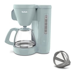 Tefal Morning Filter Coffee Maker - Eucalyptus, 1.25L Capacity, Permanent Reusable Filter, Drip-Stop System, Keep-Warm Function, Easy Fill Water Tank,